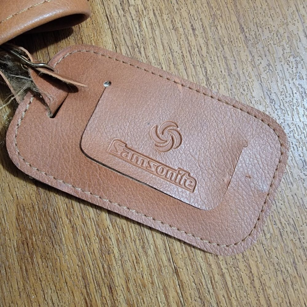 Samsonite Vintage Travel Bag Luggage Corduroy Leather Made in Korea Brown Tan - Picture 12 of 12